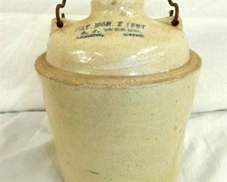 1G. 1897 AJ WEEKS STONEWARE JUG 