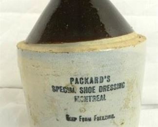 1G. PACKARDS DRESSING STONEWARE JUG 