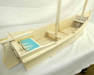VIEW 3 BACKSIDE HANDMADE 1930'S SAILBOAT