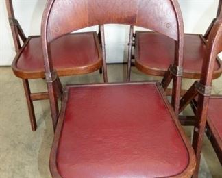 VIEW 2 CLOSEUP MAH. FOLDING CHAIRS