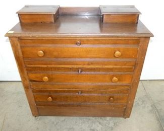 3 DRAWER WALNUT CHEST W/ GLOVE BOXES
