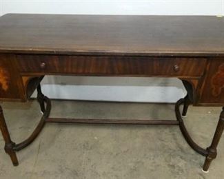 UNUSUAL MAH. INLAYED LIB. TABLE