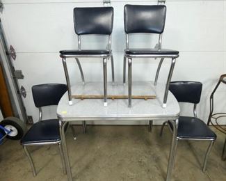 1950'S 5PC. CROME TABLE SET