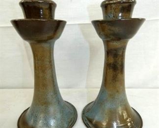 9IN. PAIR OF OWENS CANDLE HOLDERS 