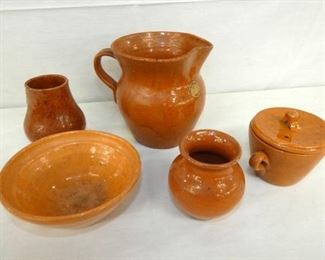 3-6IN. EARLY JUGTOWN POTTERY 