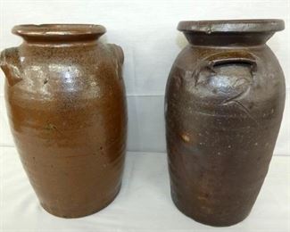 (2) 2G. NC DOUBLE HANDLE SALTGLAZE CROCK