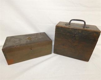 EARLY WOODEN DOCUMENT, INSTRUMENT BOX