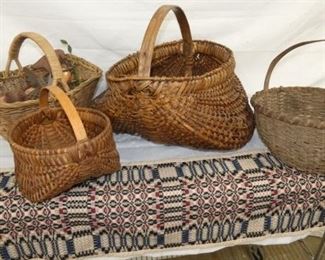 COLLECTION EARLY SPLIT OAK BASKETS