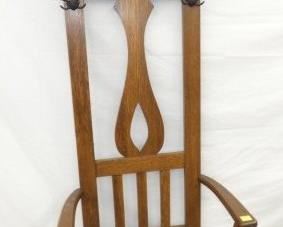 SMALL OAK HALL SEAT W/ MIRROR 