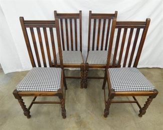 4 MATCHING STRAIGHT BACK CHAIRS 