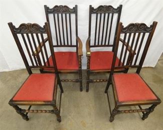 4 MATCHING MAH. CHAIRS 