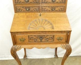 UNUSUAL OAK DROPFRONT LADIES DESK