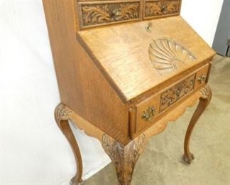 VIEW 4 CLOSEUP OAK DROPFRONT DESK