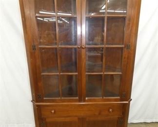 16 PANE WALNUT CORNER CUPBOARD