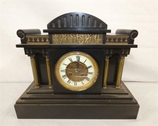 MARBLE CASE CLOCK W/ PORC. DIAL