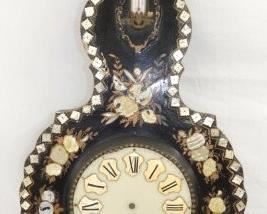 ORNATE WALL CLOCK W/ MOTHER PEARL INLAY