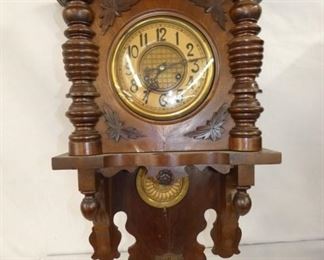UNUSUAL WALNUT GERMAN WALL CLOCK