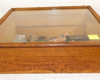 18X13 SLANT FRONT OAK SHOWCASs