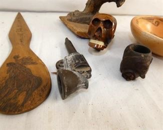 VIEW 2 CLOSEUP EARLY CARVED ITEMS