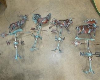 VARIOUS COPPER WEATHER VANES