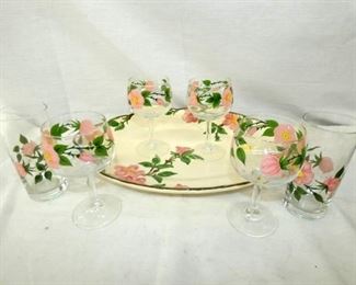 FRANSICAN PLATER AND GLASSES