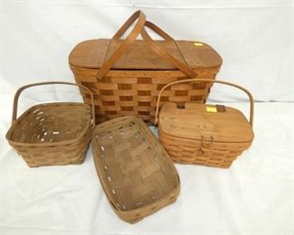 VARIOUS EARLY OAK BASKETS