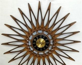 UNUSUAL MID CENTURY SYROCO WALL CLOCK