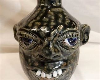 MEADERS FACE JUG TOB. SPIT GLAZE