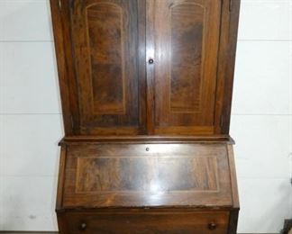 1890'S BURAL WALNUT SECRETARY
