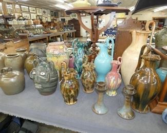NC POTTERY REBECCAS, FACE JUGS, SALT GLAZE POTTERY
