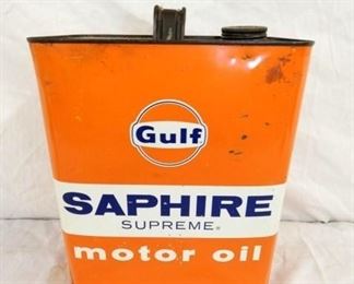 2G. GULF SAPHIRE MOTOR OIL CAN