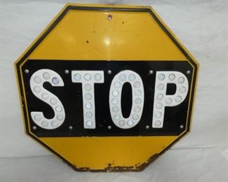 OCTAGON STOP SIGN W/ CAT EYES 