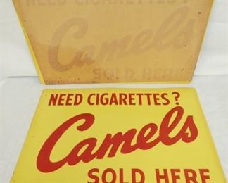 22X14 OLD STOCK EMB. CAMELS SIGN 