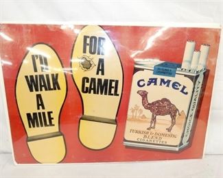 29X20 1969 CARDBOARD CAMEL SIGN