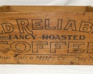 31X12 WOODEN OLD RELIABLE COFFEE BOX