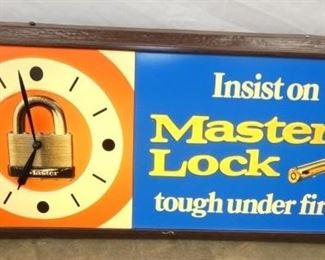 13X28 LIGHTED MASTER LOCK CLOCK