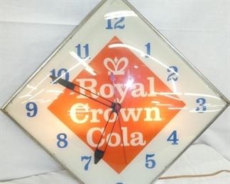 15IN DIAMOND ROYAL CROWN COLA CLOCK