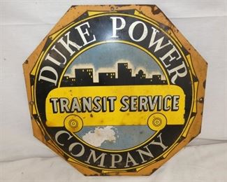 19X19 DUKE POWER TRANSIT SERVICE SIGN