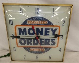 15IN TRAVELERS MONEY ORDERS CLOCK