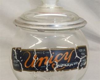 EARLY UNICY JAR W/ PAPER LABEL