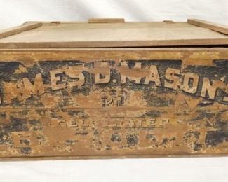 22X10 WOODEN JAMES D MASONS BOX