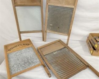 EARLY WASHBOARDS INCLUDING GLASS