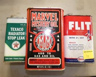 MARVEL, FLIT ESSO, TEXACO CANS