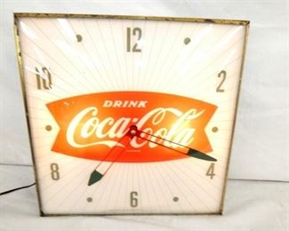 15X15 COKE FISHTAIL CLOCK