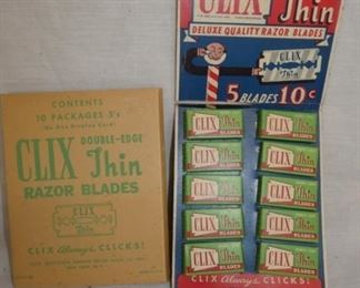 OLD STOCK BLADES DISPLAY W/ PRODUCT
