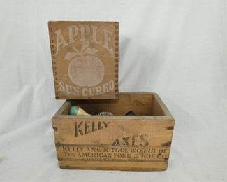 KELLY AXES, APPLE CURED TOB. BOXES