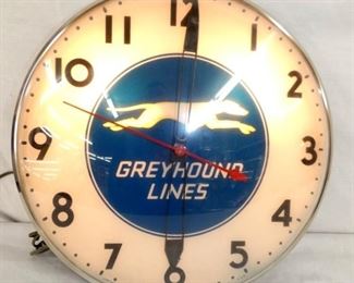16IN GREYHOUND LINES LIGHTED CLOCK