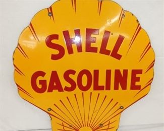 24IN PORC. DS SHELL GASOLINE SIGN