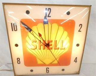 15IN LIGHTED SHELL CLOCK