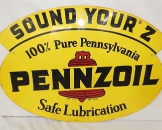 31X22 1967 DS PENNZOIL LUBRICATION SIGN